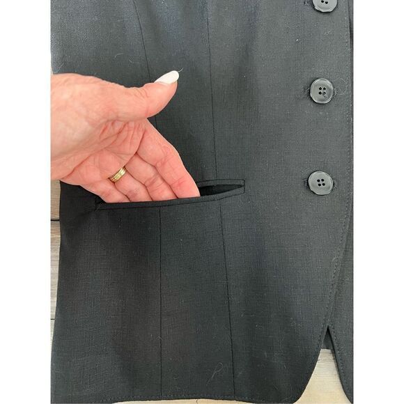 ‎Vintage Pendleton Country Sophisticated Black Button Blazer Size 14 - Picture 6 of 9